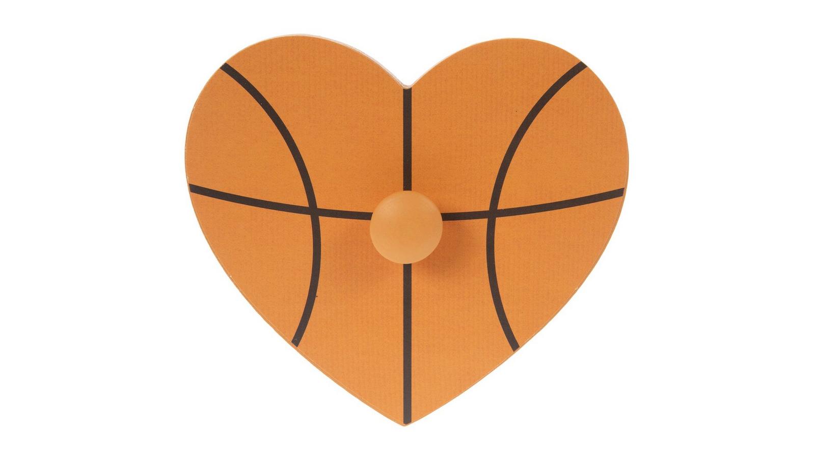 Basketball Heart Wood Wall Decor With Knob | Hobby Lobby | 2680593