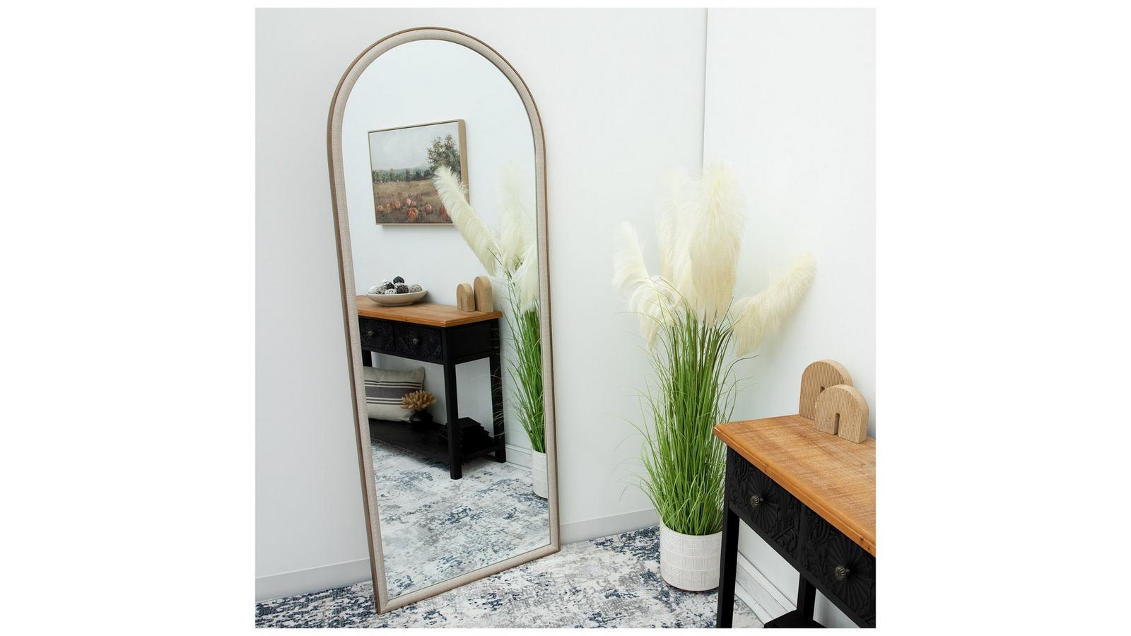Brushed Bronze Linen Look Arch Leaner Mirror | Hobby Lobby | 2682938
