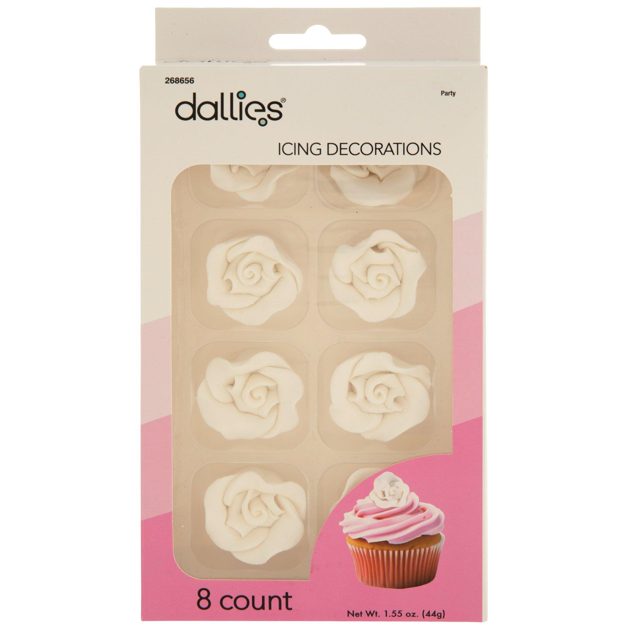 White Rose Icing Decorations view 1