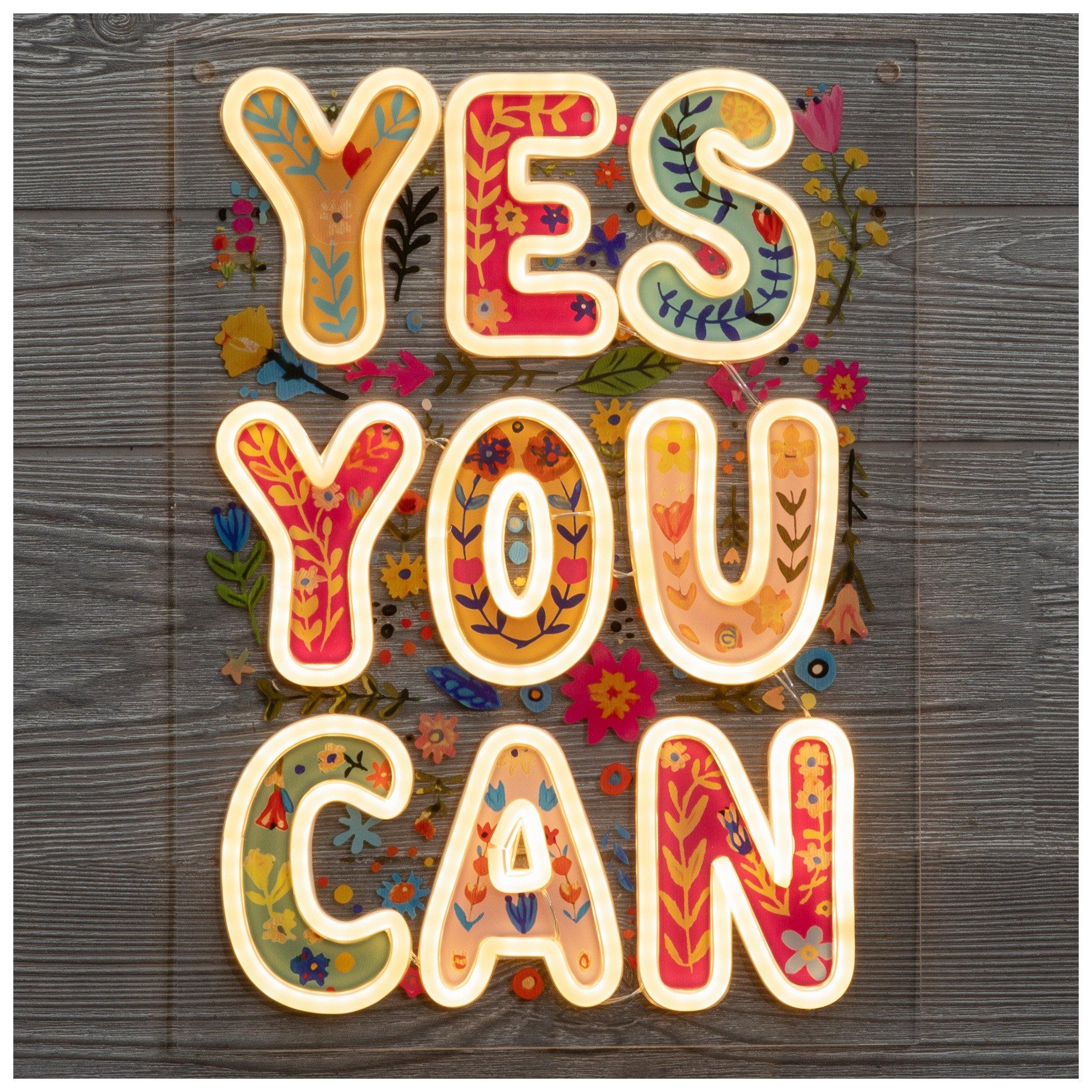 Yes You Can Floral LED Neon Sign | Hobby Lobby | 2692564
