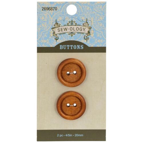 Glossy Wood Buttons  20mm