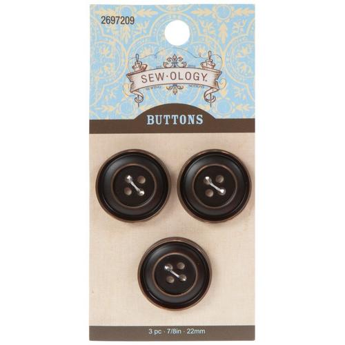 Black Round Buttons  22mm