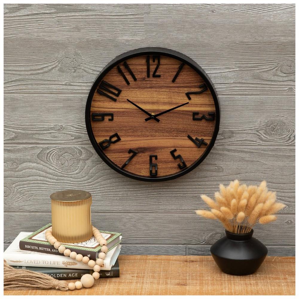 Black Wood-Grain Wall Clock | Hobby Lobby | 2697761