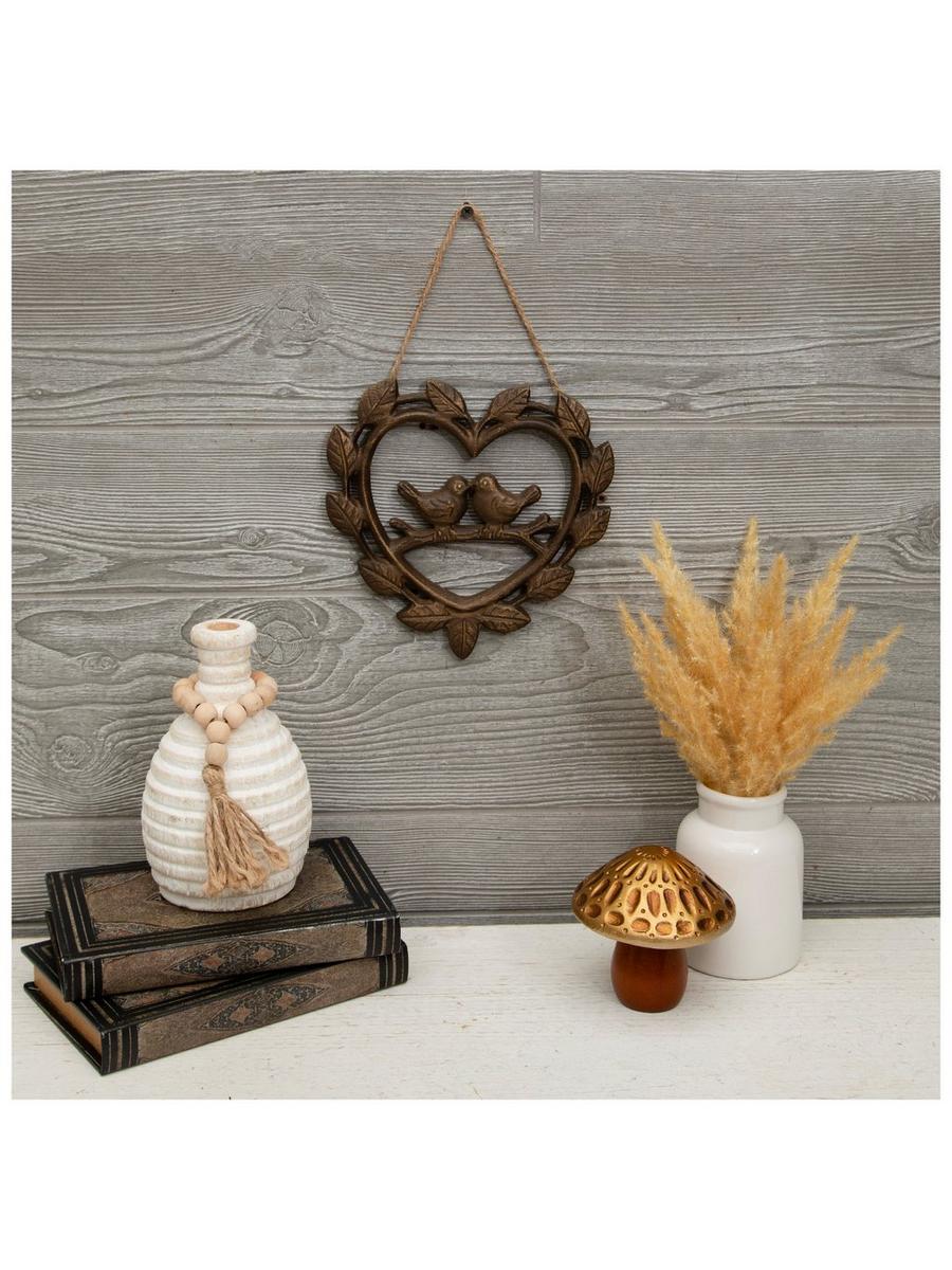 アンティーク ベルギー ダブルハートウィンドウ 真鍮硝子フォトスタンド レース付 Birds On Branch Heart Wood Wall Decor | Hobby Lobby | 2700276