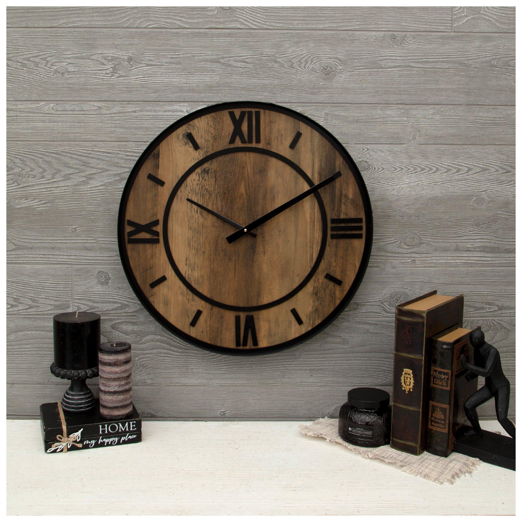 Black & Woodgrain Wall Clock | Hobby Lobby | 2702108