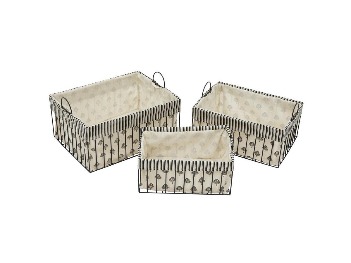 Black Trees Striped Metal Wire Basket Set | Hobby Lobby | 2703213