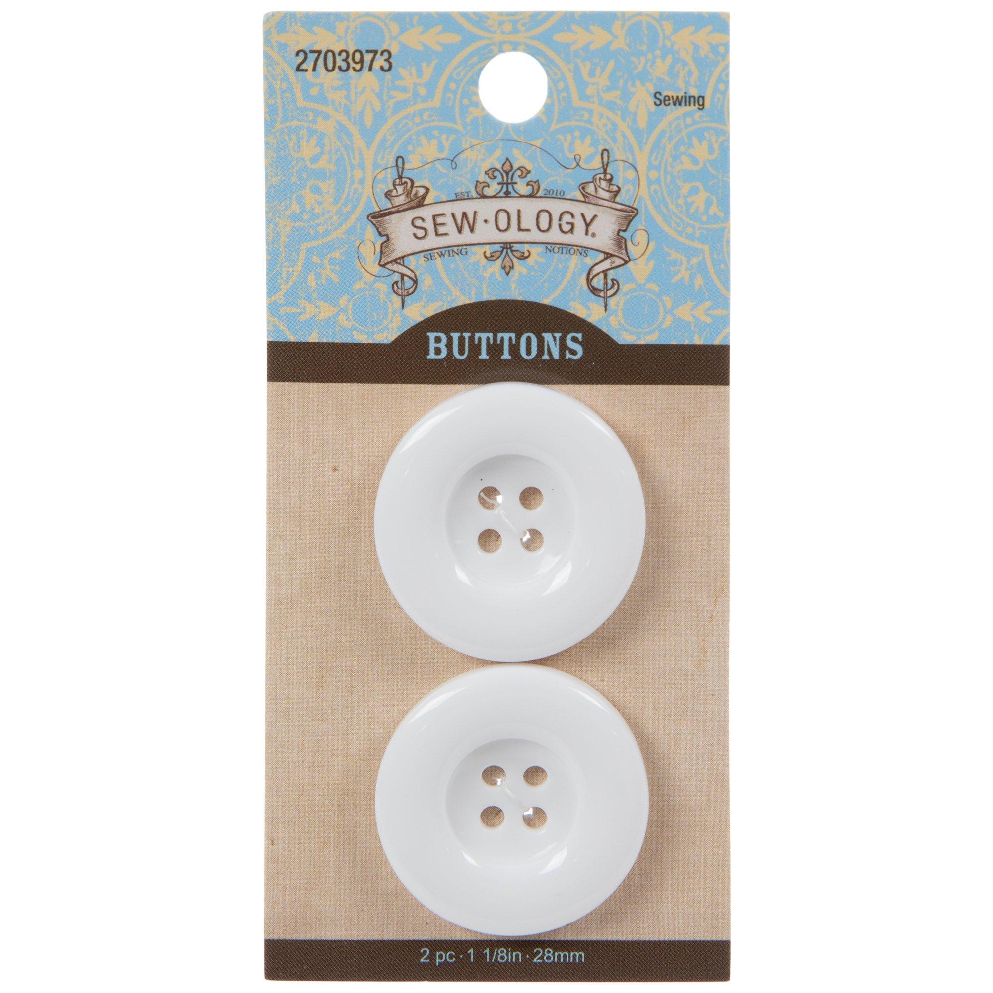 White Round Tire Buttons 28mm size view 1