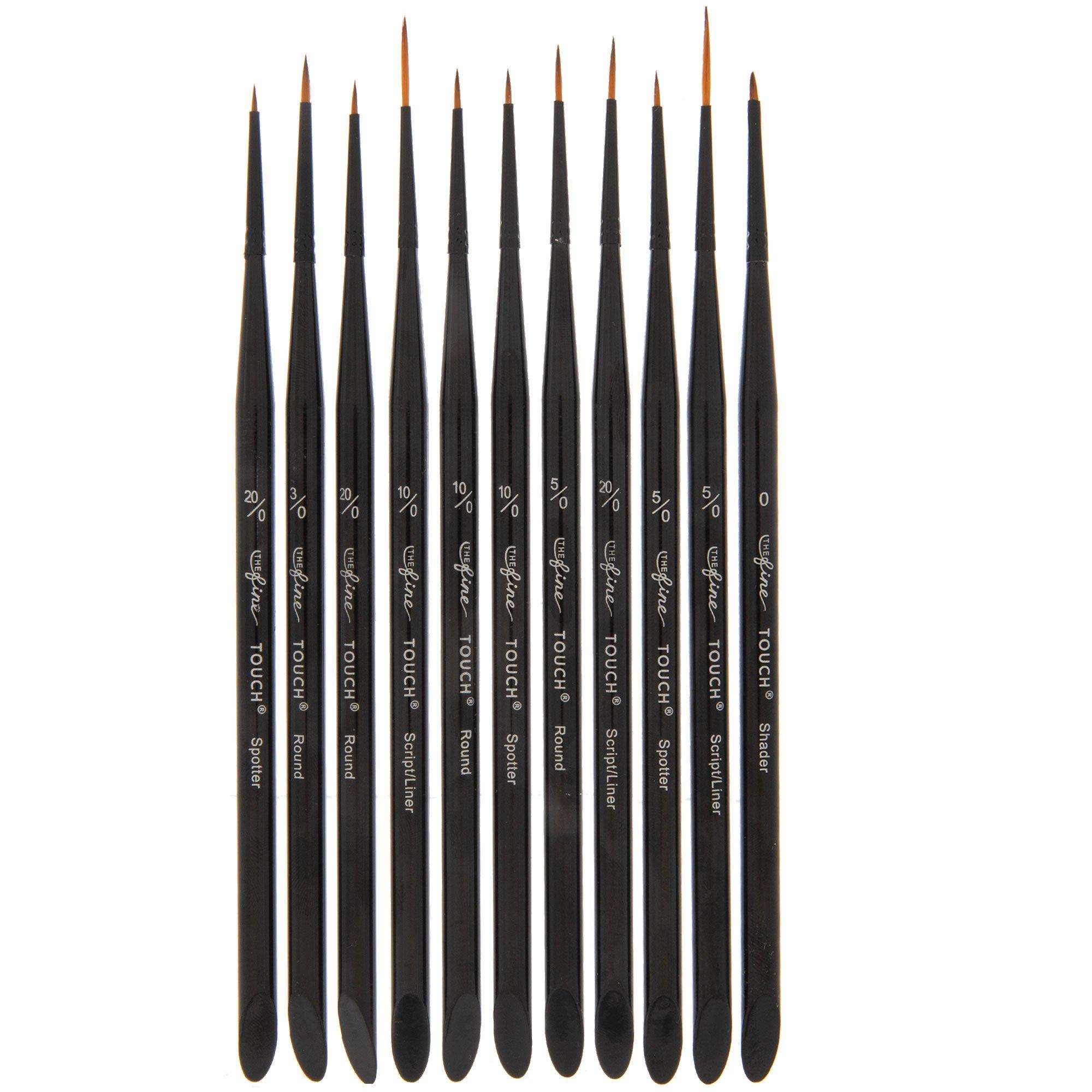 Artist Paint Brushes - Set of 5 Assorted Synthetic Detail Brushes