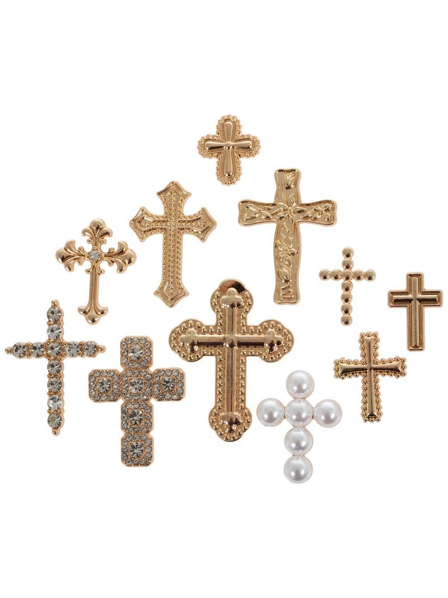 Rhinestone & Imitation Pearl Cross Flatbacks | Hobby Lobby | 2707099