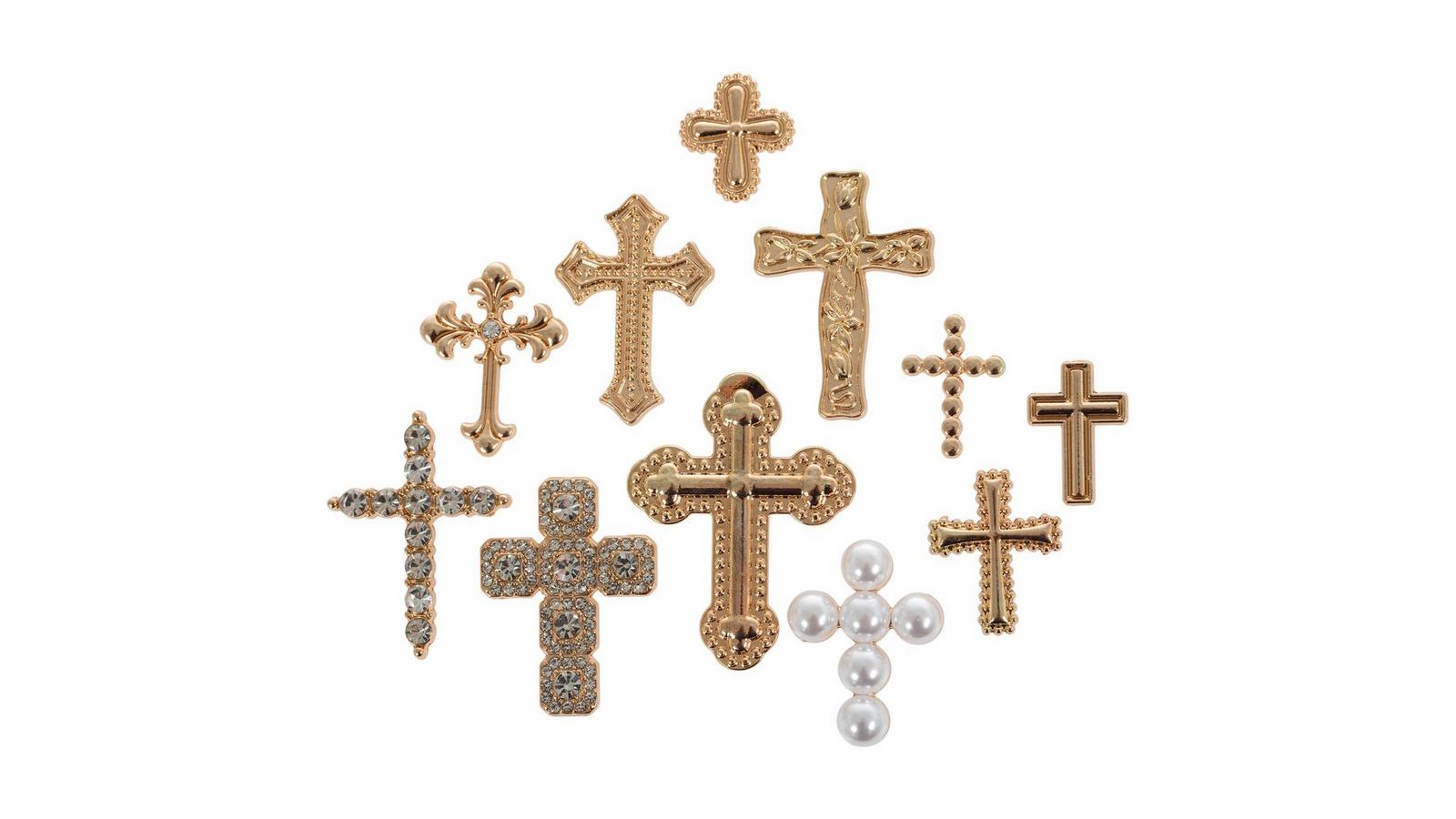 Rhinestone & Imitation Pearl Cross Flatbacks | Hobby Lobby | 2707099