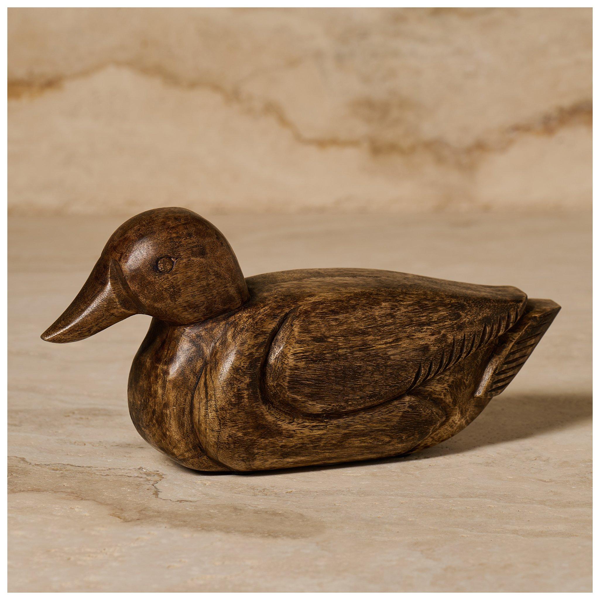 Kinkeeping Carved Wood Duck Figurine view 1
