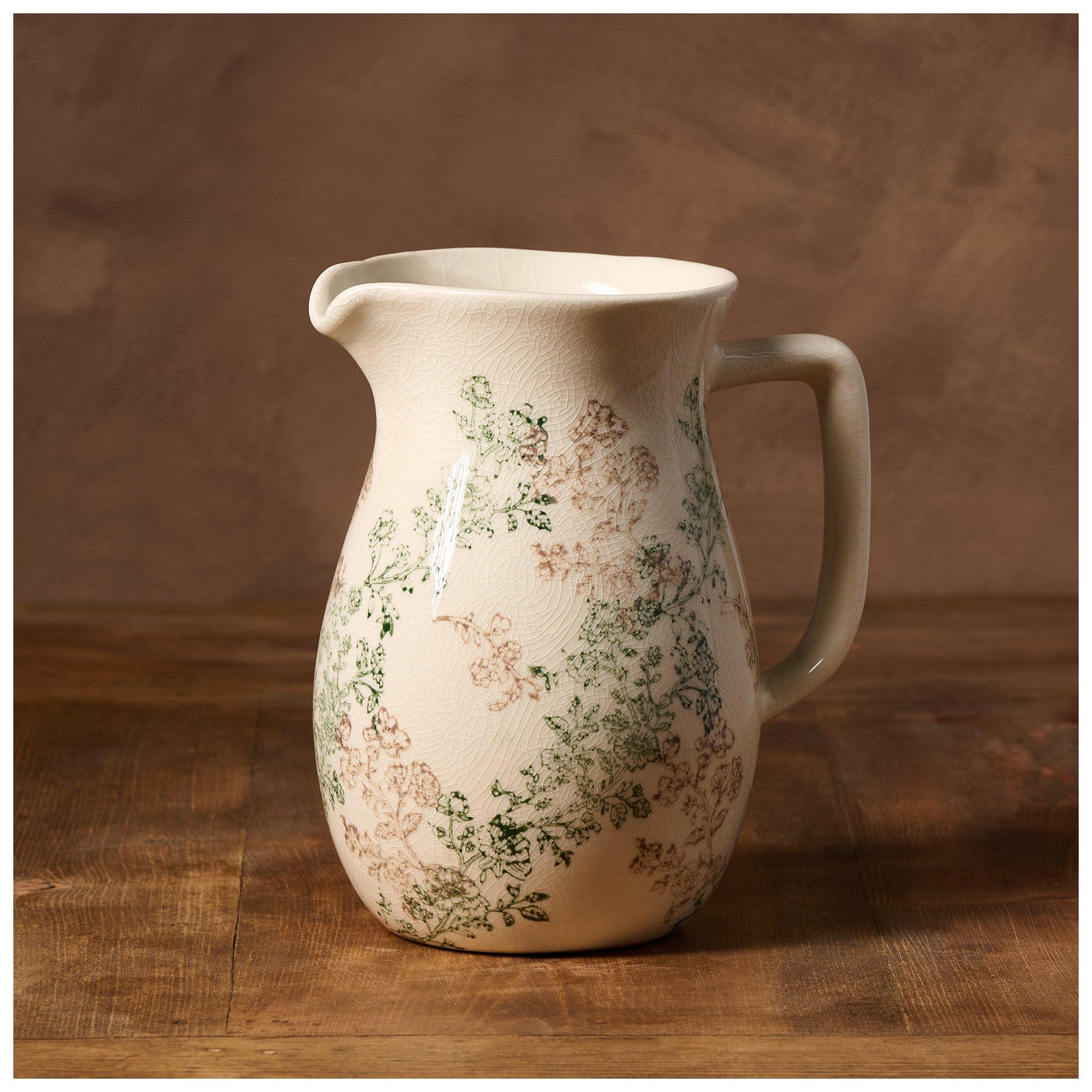 に*餅様 SIPEK BOREK 花瓶 TOYO KITCHEN STYLE Kinkeeping Vintage Floral Patterned Ceramic Pitcher Vase | Hobby