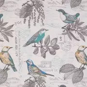 Natural & Turquoise Lansing Breeze Duck Cloth Fabric