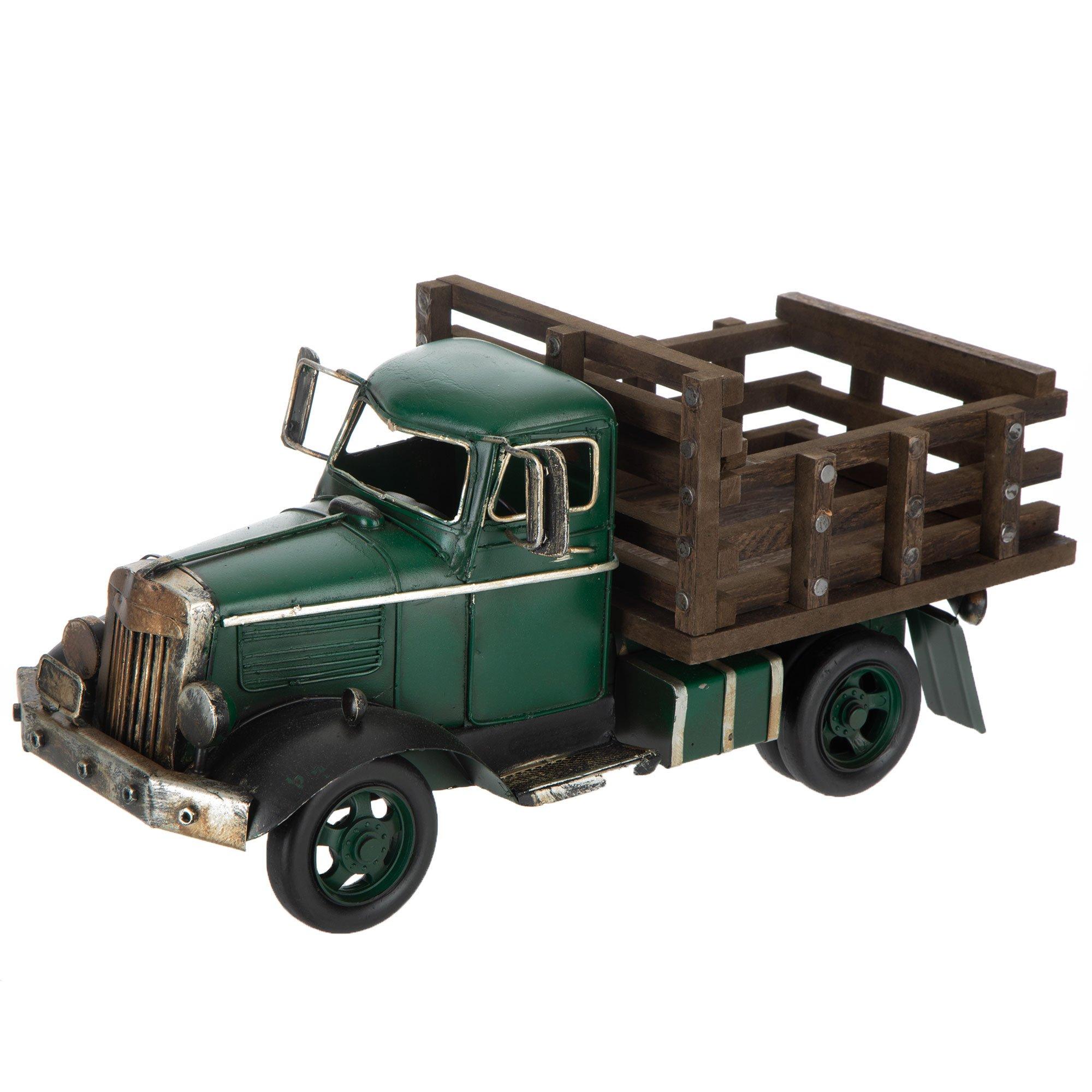 Ekousn Grinch Christmas Decorations Green Farm Truck Christmas Centerpiece Small Christmas Truck Decor Farm Vintage Green Pickup Truck Christmas Decor