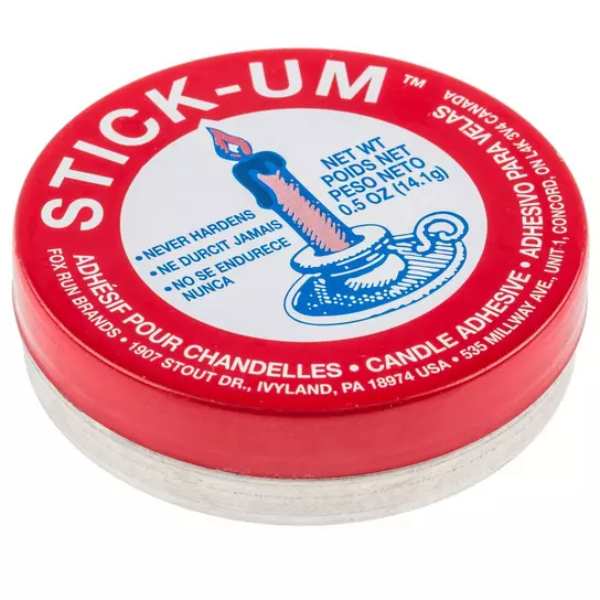 SOLD *Stick-um Candle Adhesive* Barely used vintage candle adhesive.  Practical for Christmas season, and the tin itself is just so cute!…