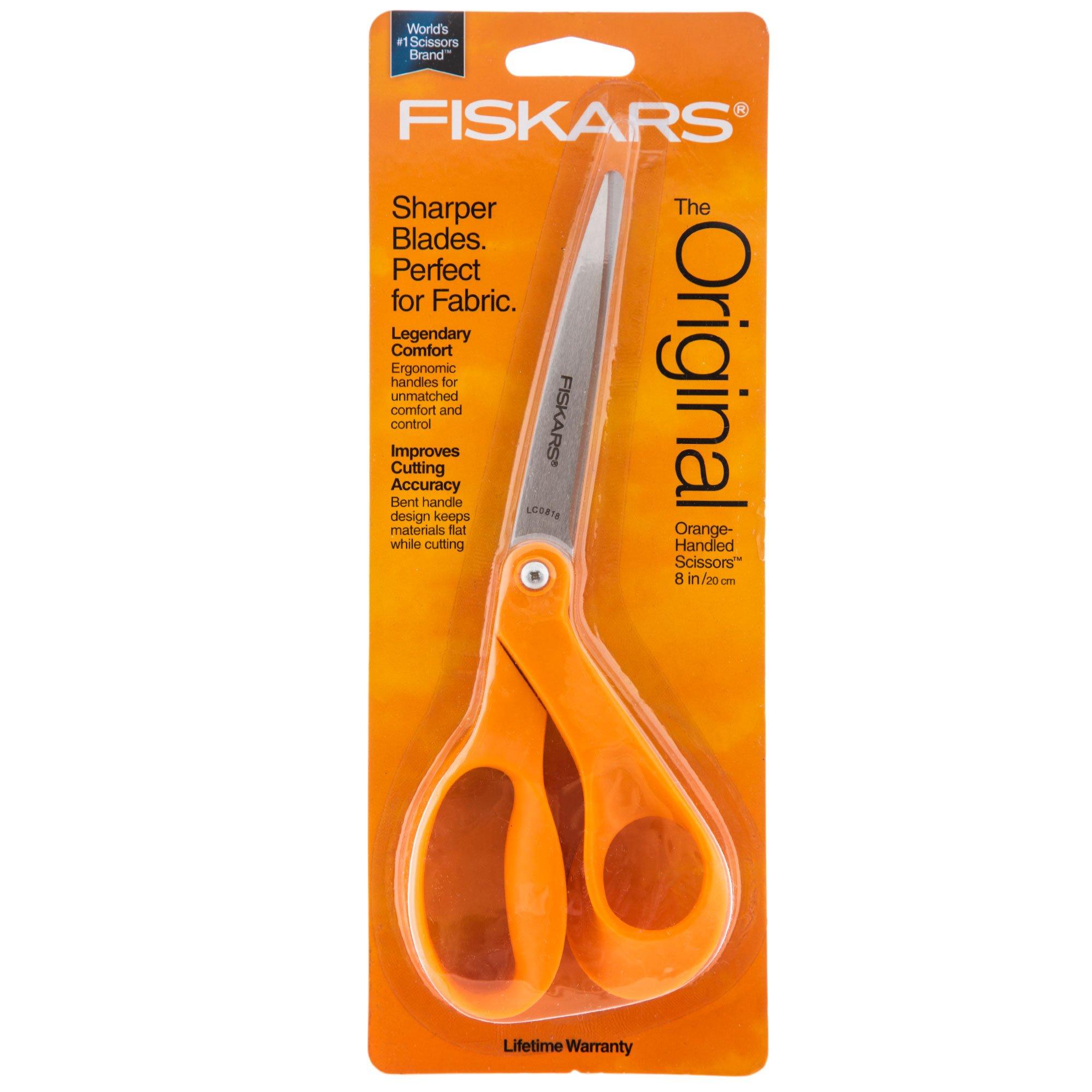7.25 General Purpose Stainless Steel Scissors, Orange Handle, Serrated Edge  Blade for Corrugated Cardboard or Corrugated Project Materials 