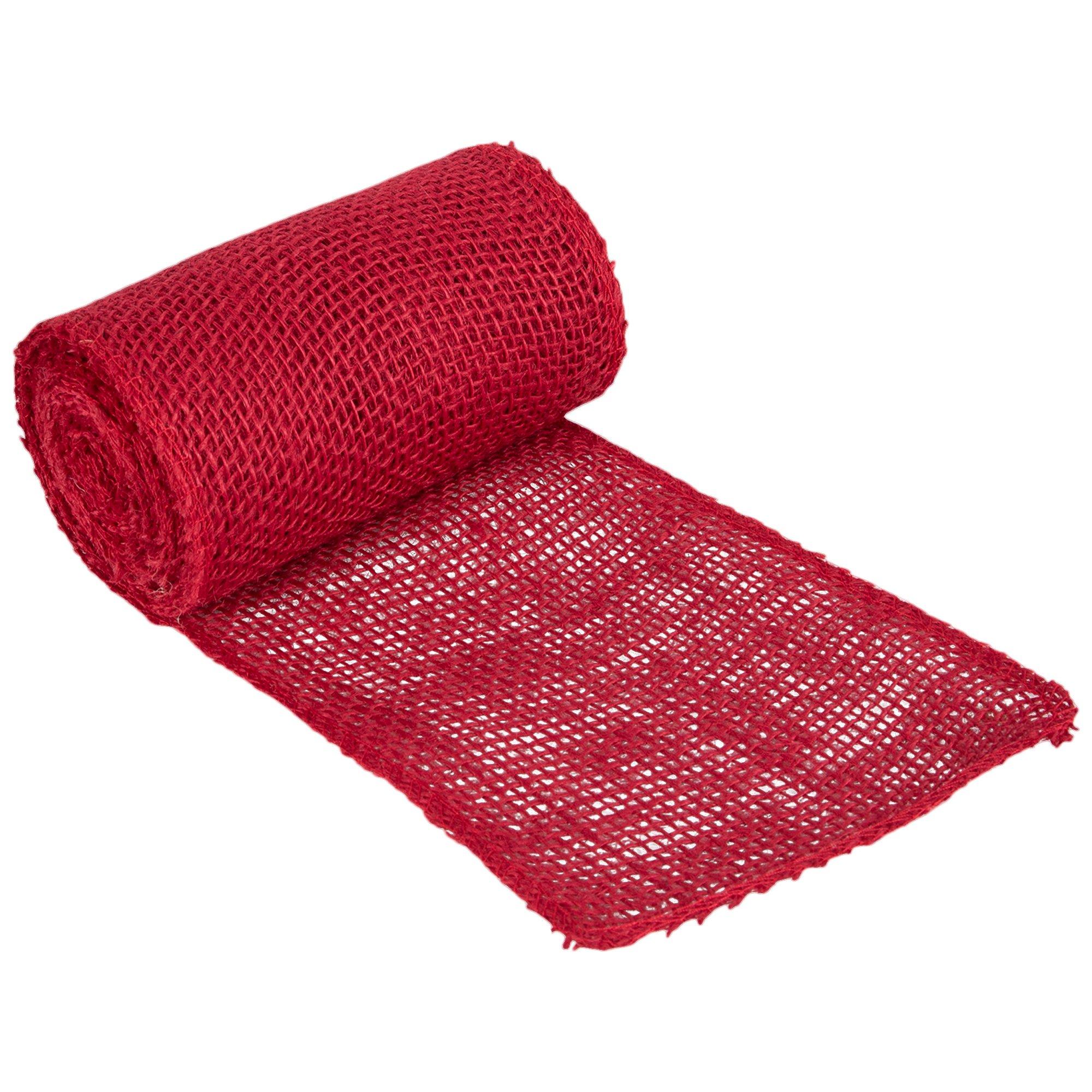 1.5 Royal Faux Burlap Ribbon: Red (10 Yards) [RG121124] 