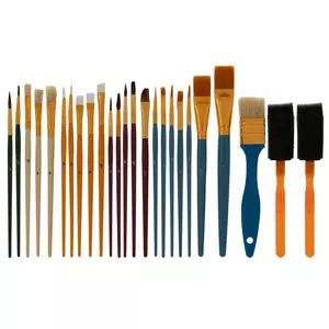 Falling in Art Flat Paddle Paint Brush Set with Long Handle, Large Scale  Brush for Oil and Acrylic Paints(1 Inch,2Inch,3Inch)