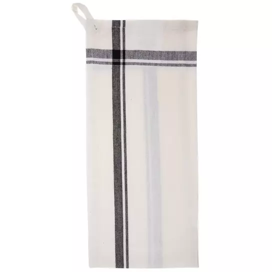 Buy Busatti Kitchen Towel Thick Striped Design, Black & White at