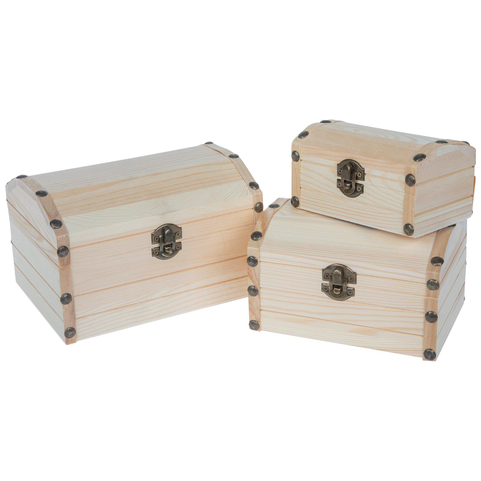 2 Pack Wooden Box Wooden Box Small Wooden Box With Lid Unfinished Wooden  Box Wooden Jewelry Box Treasure Chest Mini Wooden Storage Box Birthday  Weddin