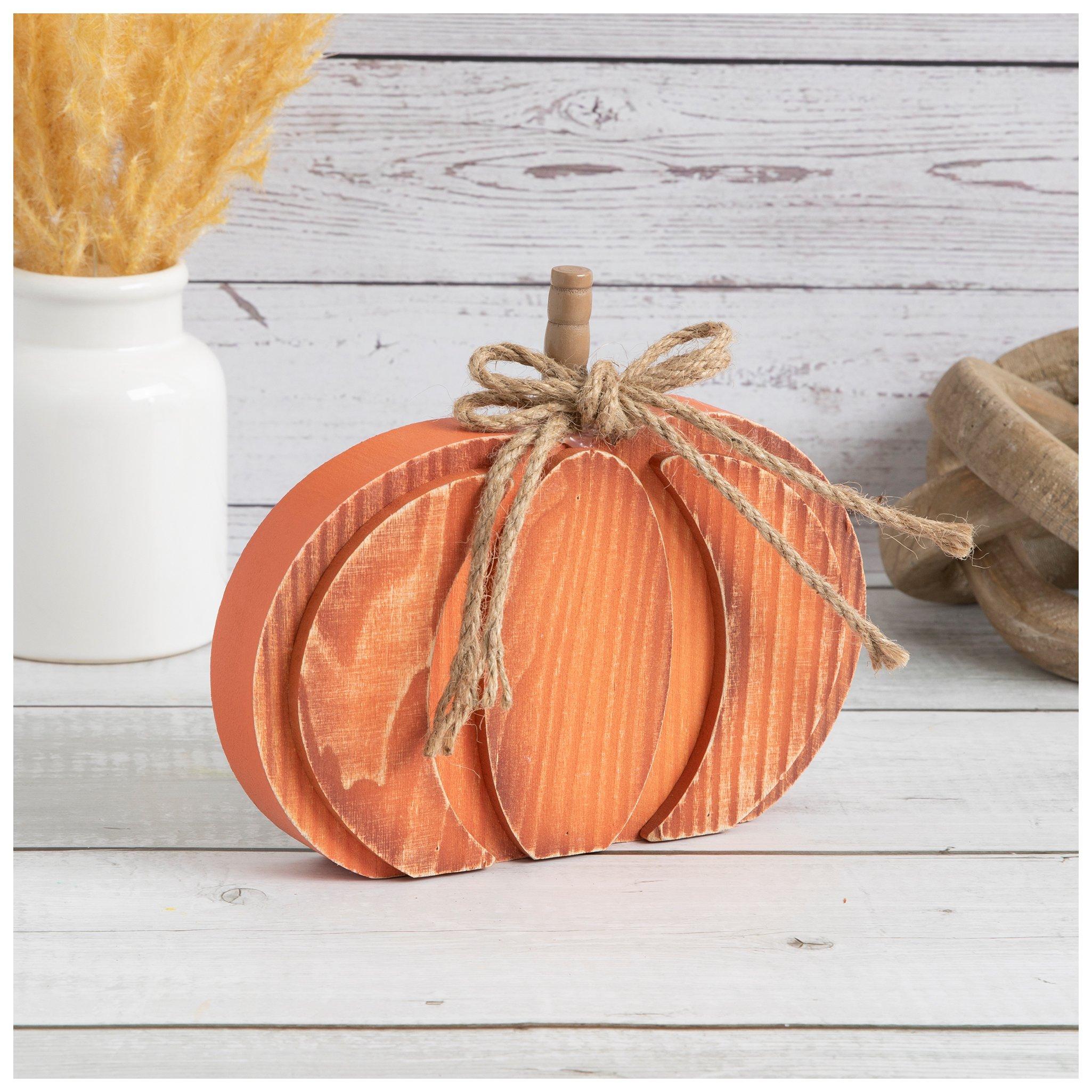 White Layered Wood Pumpkin
