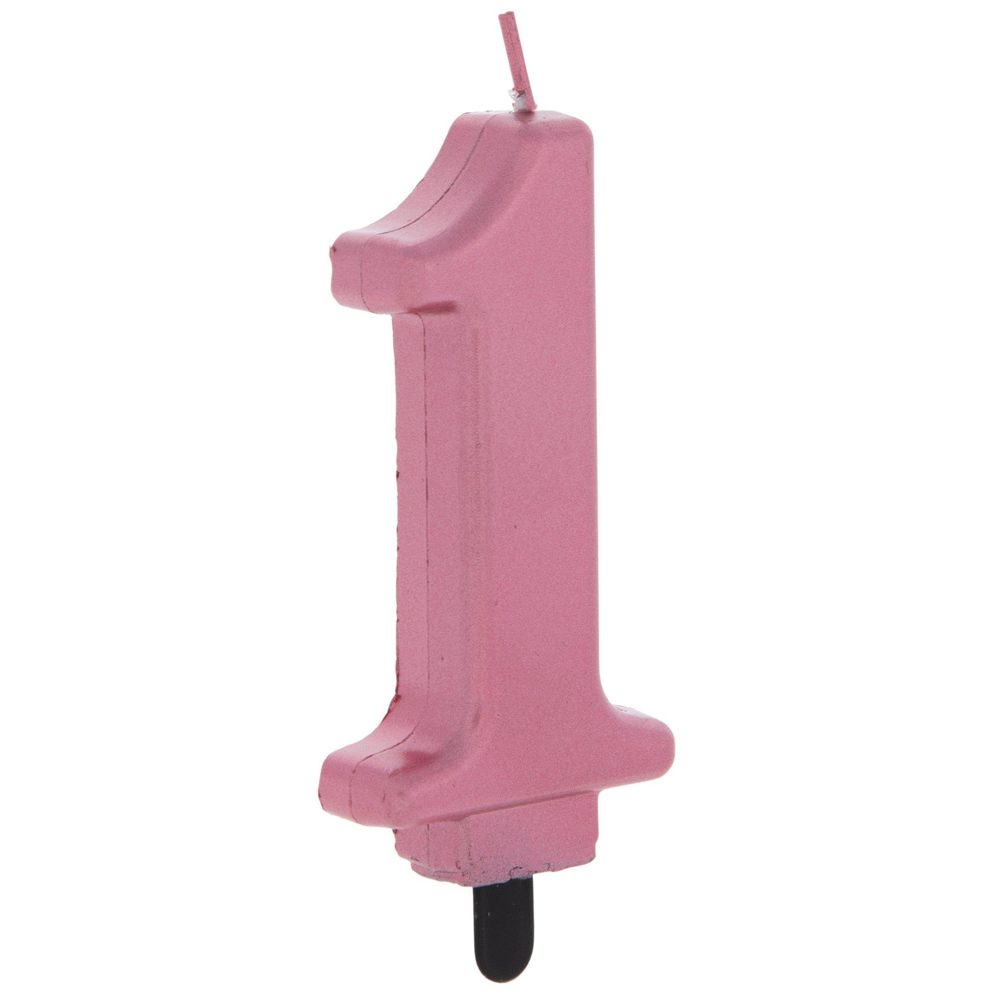 Pink Metallic Birthday Candle 1 Hobby Lobby 305334