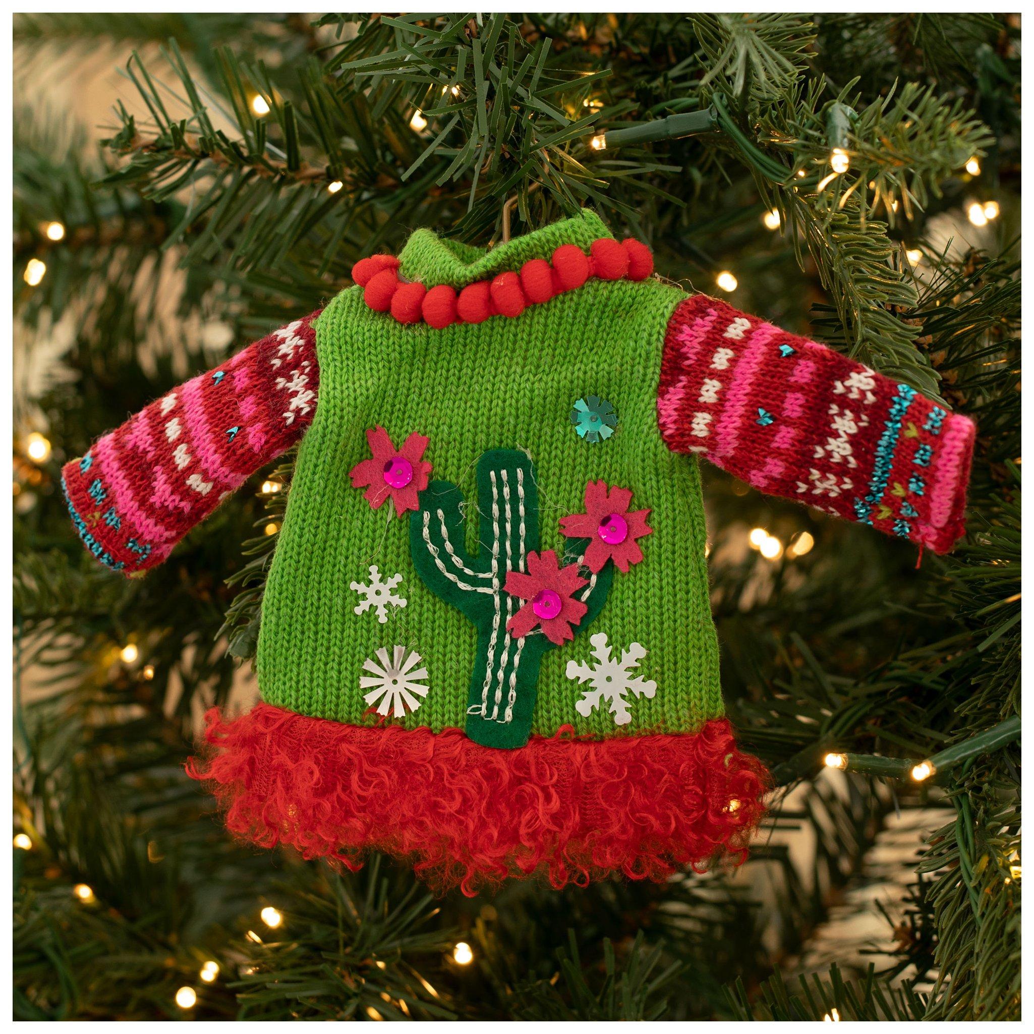 Cactus Blossom Ugly Sweater Ornament Hobby Lobby 305389515