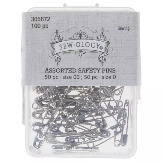 Dritz Safety Pins, Assorted Sizes, Nickel, 50 pc by Dritz