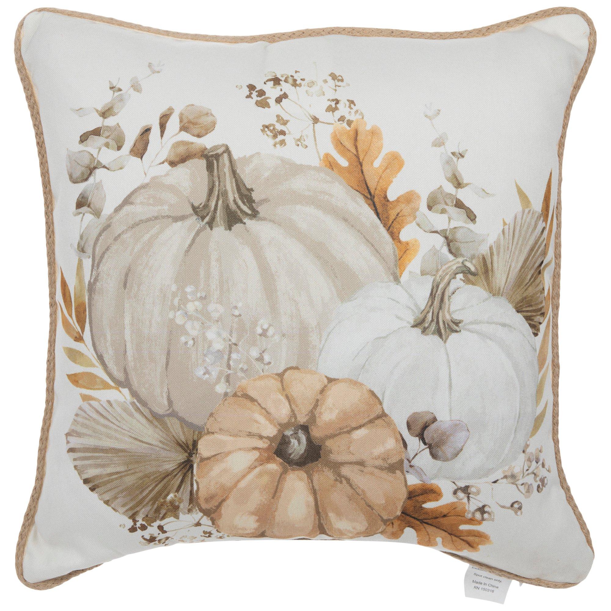 White Watercolor Pumpkins Pillow Cover Hobby Lobby 305945910