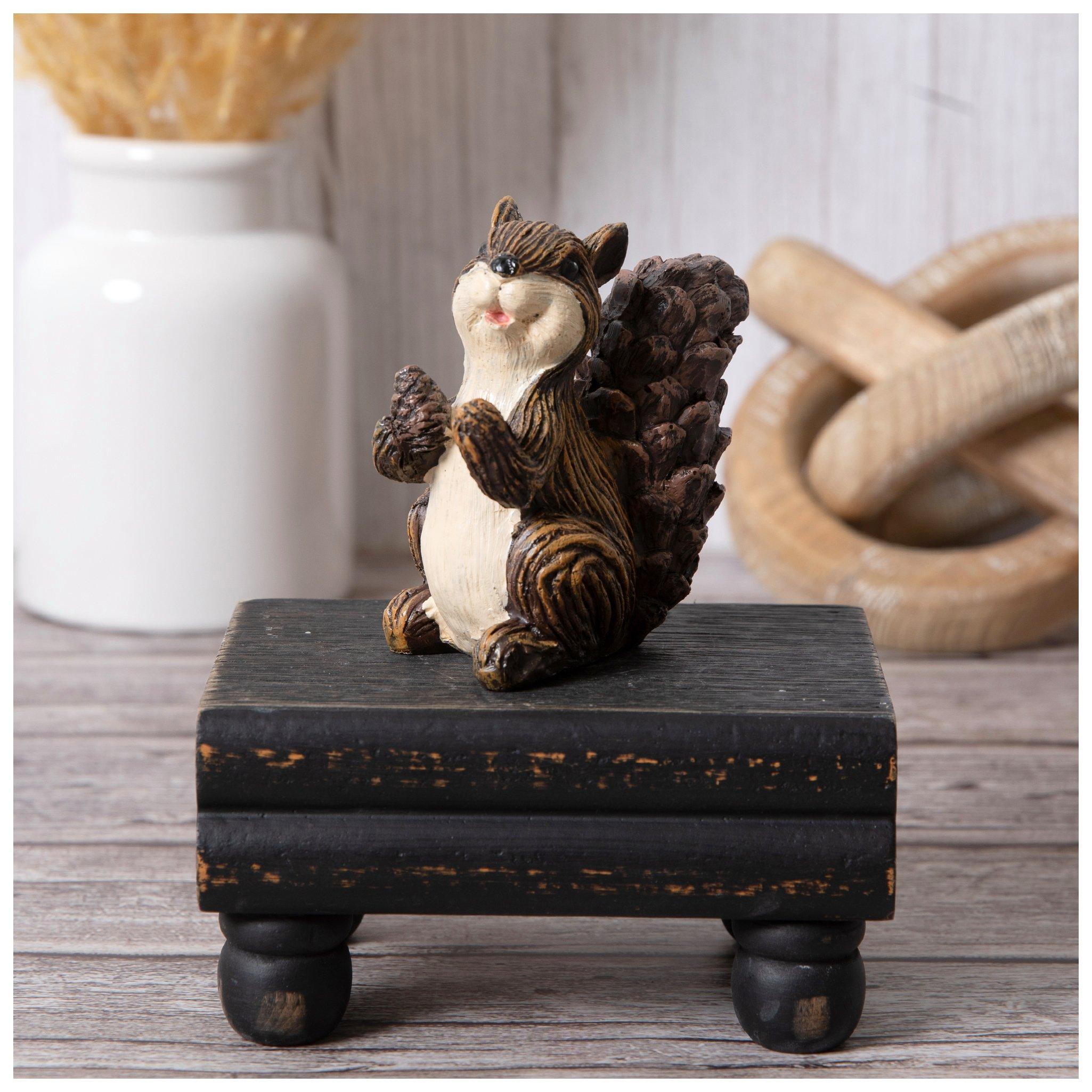 Squirrel Holding Pinecone Figurine view 1