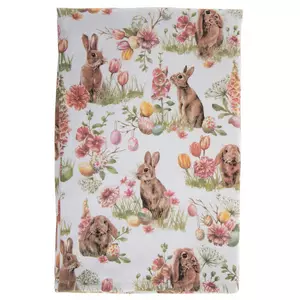 Floral Bunnies & Patterned Eggs Kitchen Towel