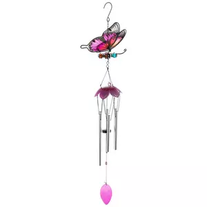 Butterfly & Beads Glass Wind Chime