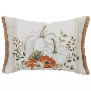 Pumpkins & Flowers Pillow