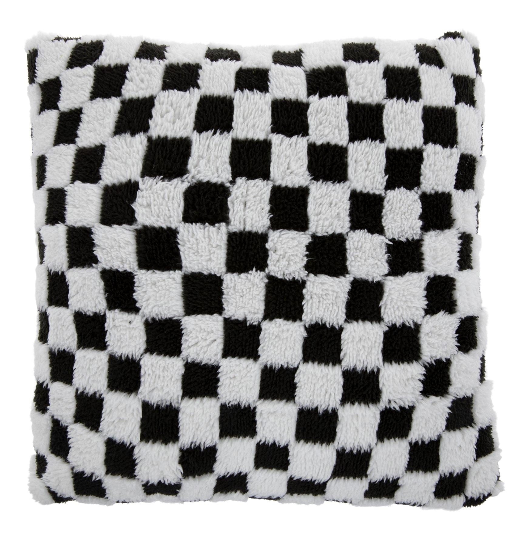 Fuzzy Checkered Pillow