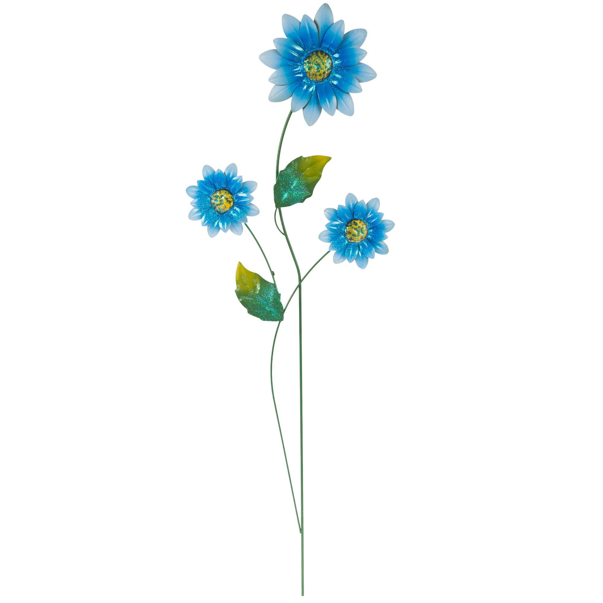 Glitter Flowers Metal Garden Stake