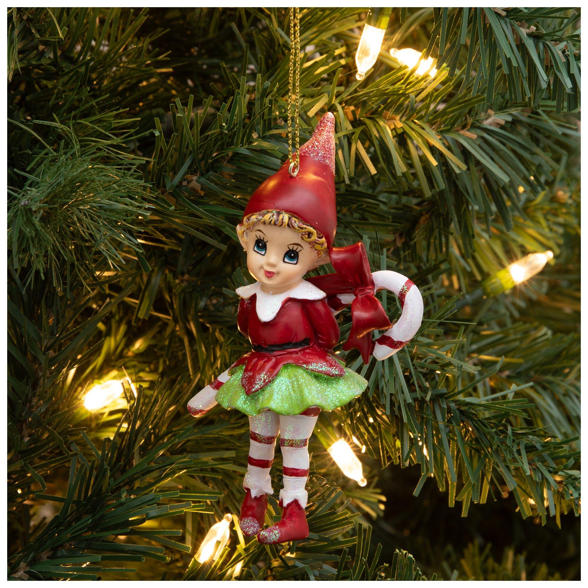 Elf With Candy Cane Ornament view 1