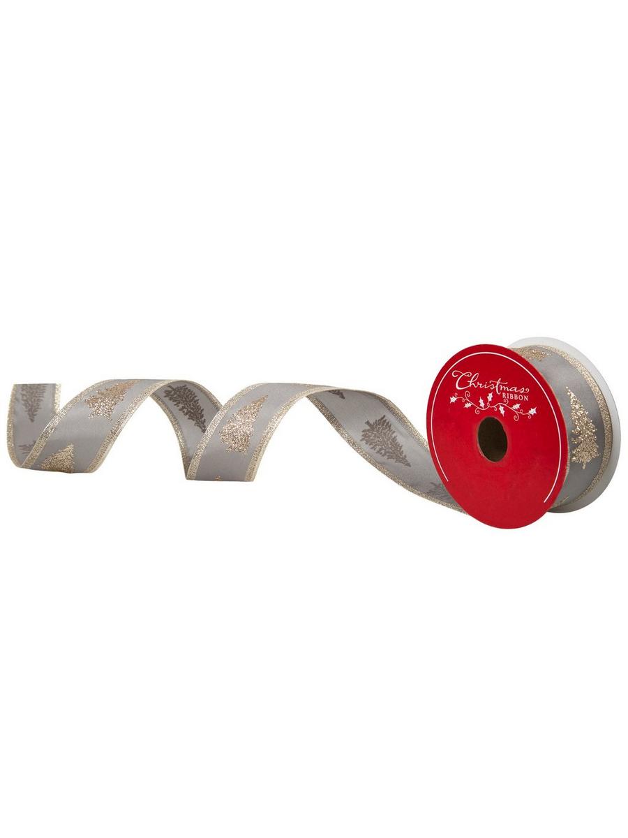 Gray & Gold Trees Wired Edge Ribbon | Hobby Lobby | 306345672