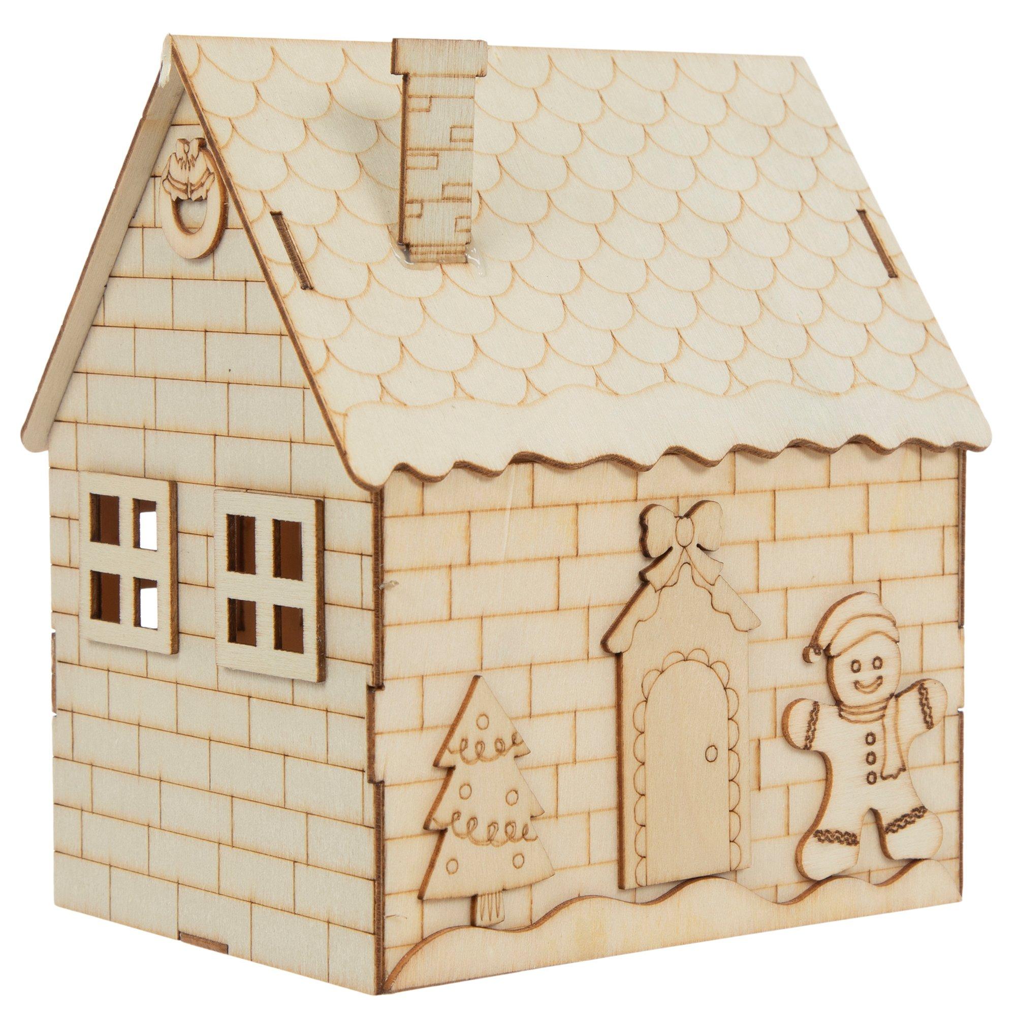 Gingerbread Man & Tree Blank Wood House | Hobby Lobby | 306358956