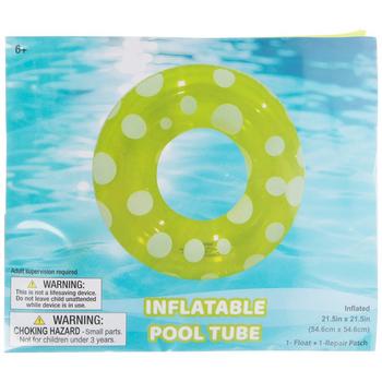Green - Polka Dot Inflatable Pool Tube