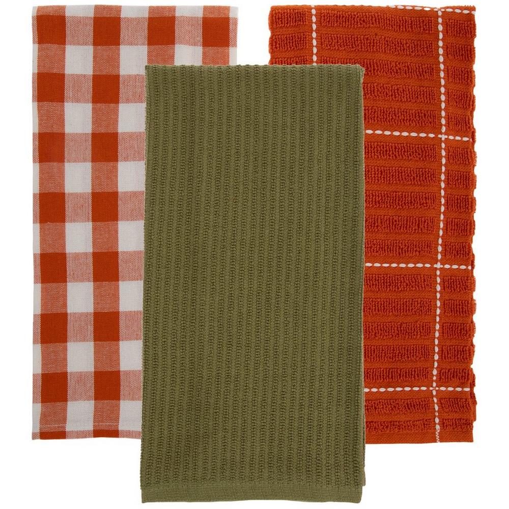 Orange & Green Buffalo Plaid Kitchen Towels | Hobby Lobby | 306413777