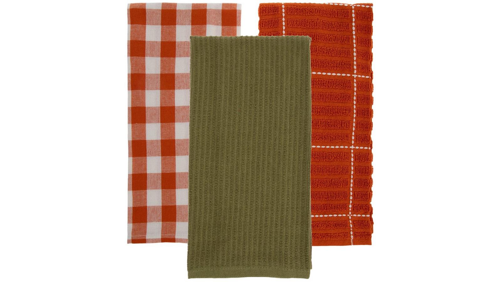 Orange & Green Buffalo Plaid Kitchen Towels | Hobby Lobby | 306413777