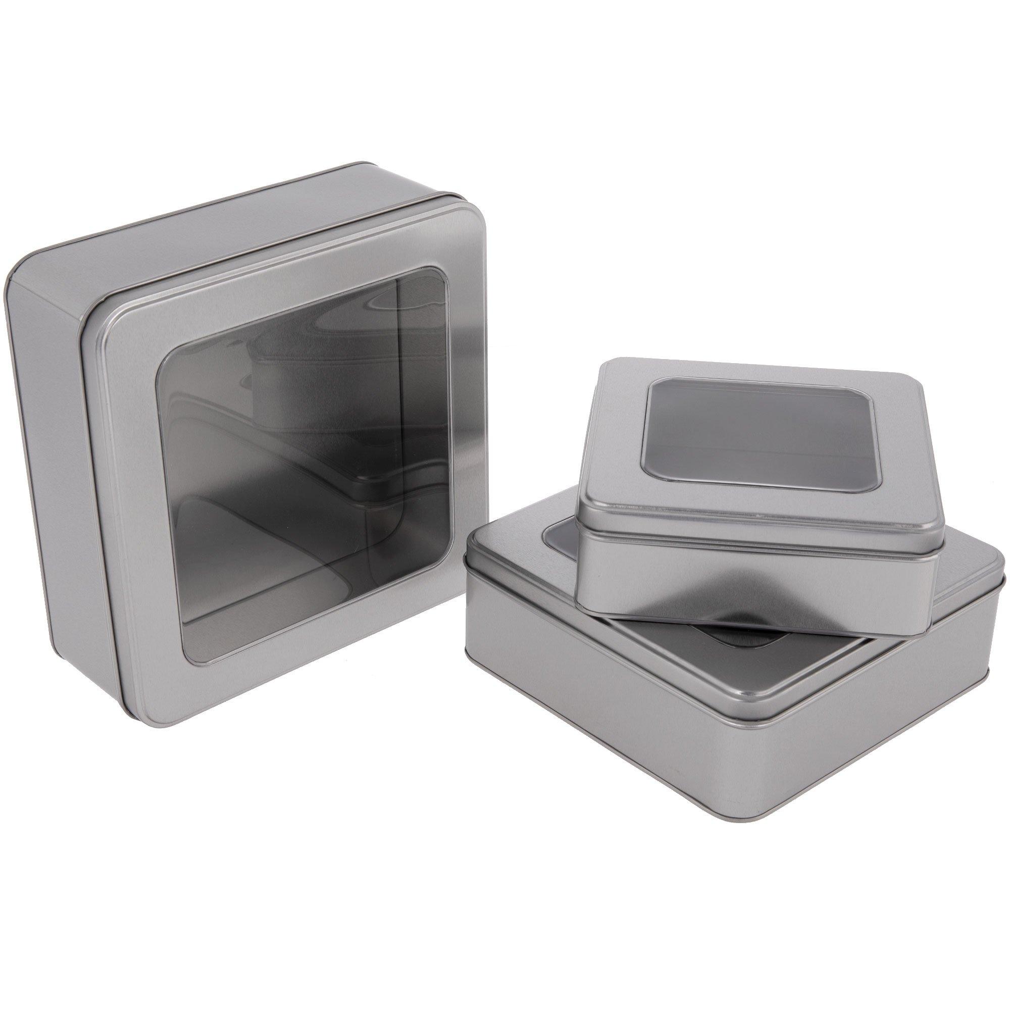 Silver Square Tin Boxes Hobby Lobby 309880