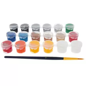 Assorted Colors Acrylic Paint Pots - 13 Piece Set