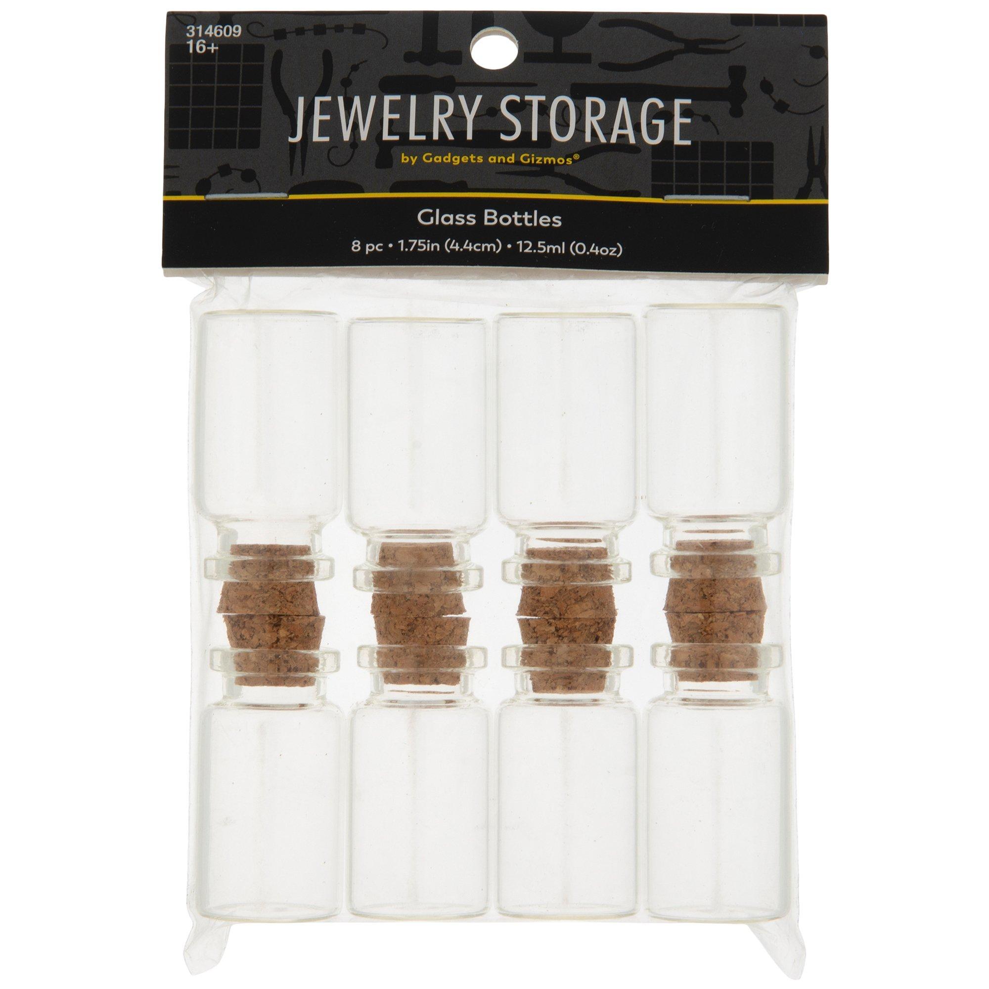 1 Pieces Mini Transparent Square Glass Bottles with Cork Stopper