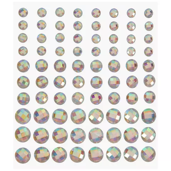 4 Mm CLEAR Self Adhesive Rhinestone Strips Circle Bling Stickers