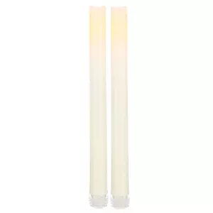 Ivory Taper LED Candles - 9"