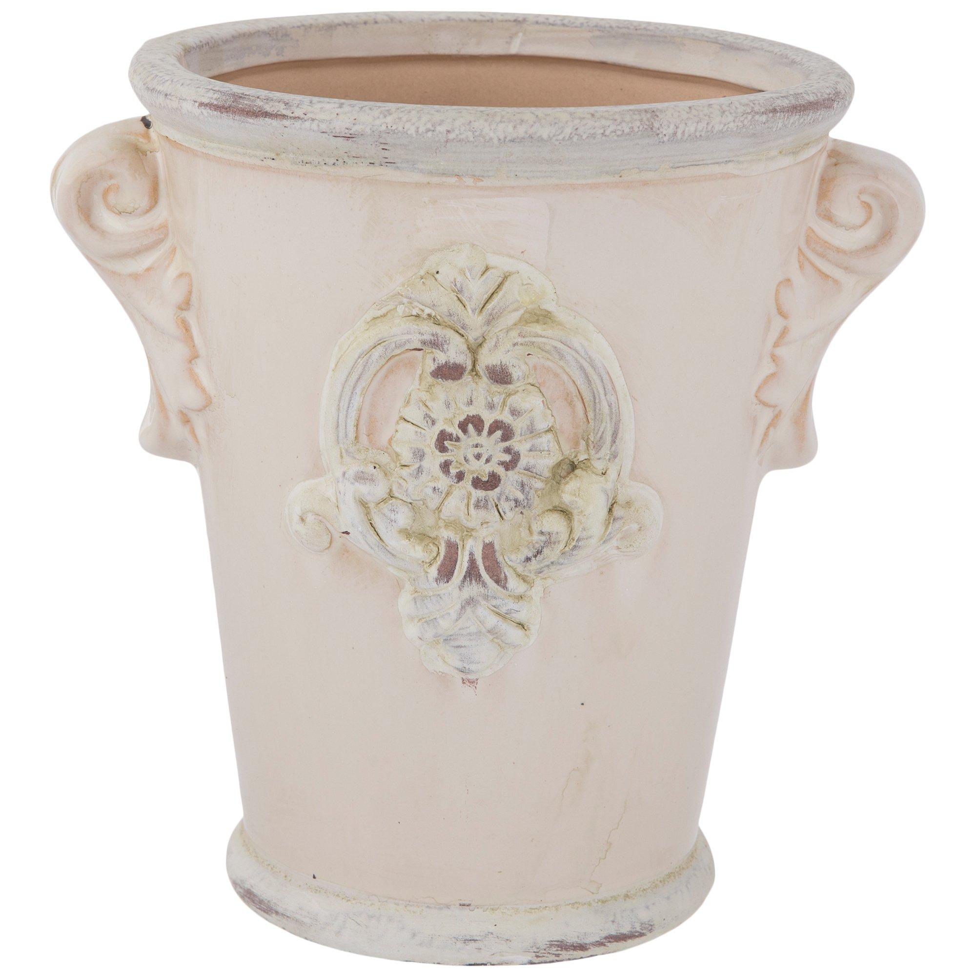 Cream Floral Medallion Flower Pot Hobby Lobby 325159