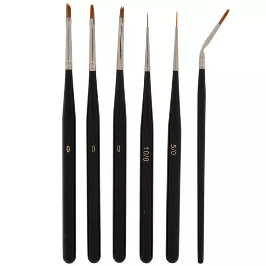 Hobby Paint Brushes - 6 Piece Set