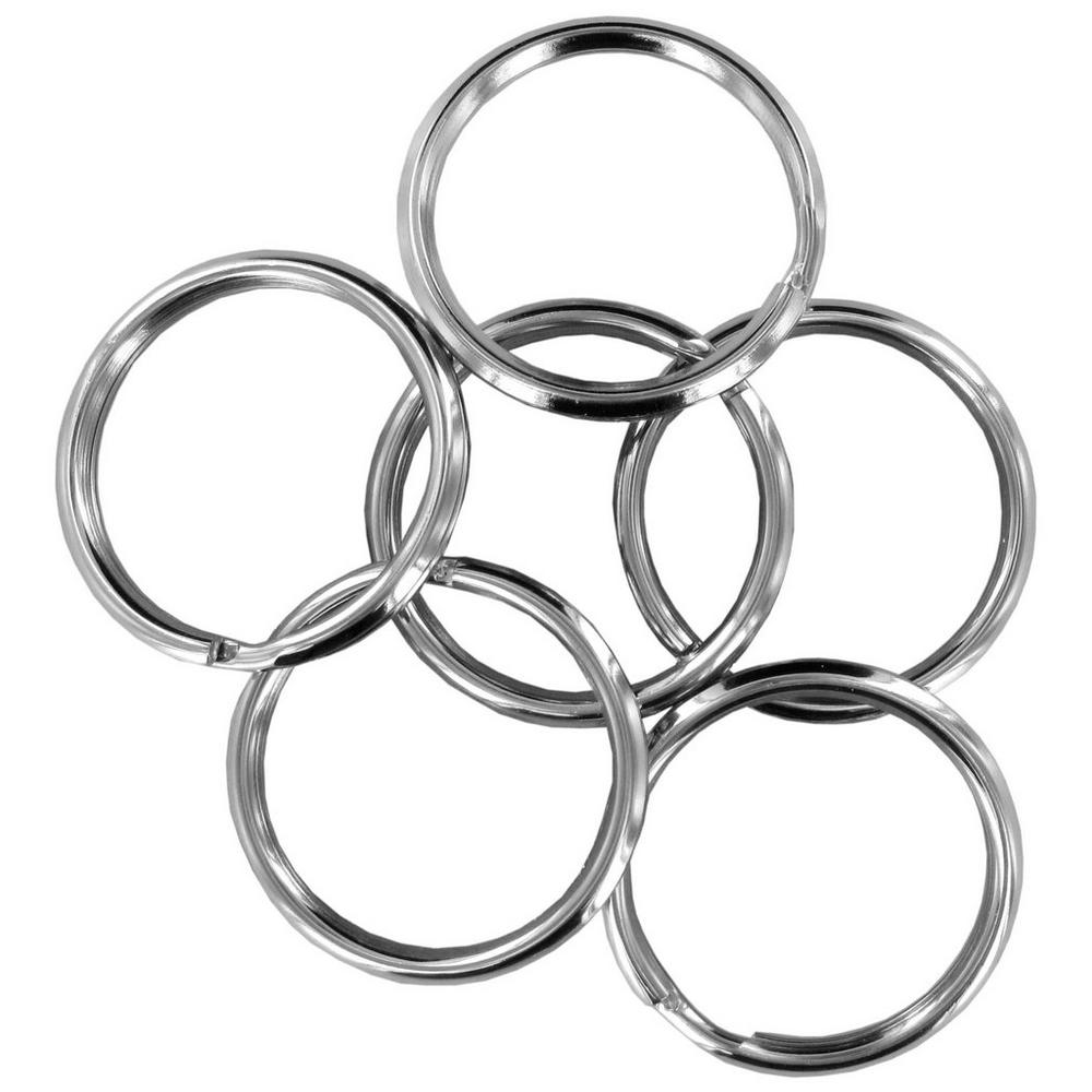 ★SENTIMENTS★ NO.577 [BURNISH] ROUND KEY HOLE RING Nickel Split Key Ring - 1 1/4