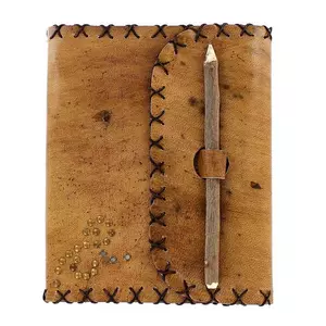 Tan Leather Journal With Pencil